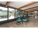 Enclosed patio with comfortable seating and views of the pool and backyard, ideal for outdoor dining at 1529 Ensenada Dr, Orlando, FL 32825