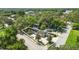 Aerial photograph of the property showing the lot outline, mature trees and neighborhood at 205 S Highland Ave, Apopka, FL 32703