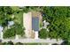 Aerial view of a home surrounded by mature trees with an unfinished backyard at 2260 Suanne Ave, Eustis, FL 32726