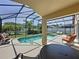 Relaxing pool area, screened-in for privacy and comfort, with dining and lounge spaces and lush backyard views at 2641 Hemingway Ave, Haines City, FL 33844