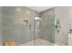 Modern walk-in shower features gray tile, a rainfall showerhead, and a built-in niche at 2658 Adele Pl, Lake Mary, FL 32746