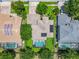 Aerial shot showing a beautiful home with a private screened-in pool, solar panels, and lush landscaping at 3213 Kentshire Blvd, Ocoee, FL 34761