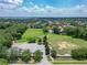 Beautiful aerial view of the neighborhood with a large park and lush green landscaping on a sunny day at 3213 Kentshire Blvd, Ocoee, FL 34761