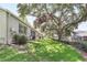 Well-maintained backyard with mature trees and green space, ideal for enjoying outdoor living and entertaining at 644 Villa Ct, Clermont, FL 34711
