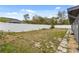 Backyard features a full fence, grass and walkway to the house at 15690 Sw 46Th Cir, Ocala, FL 34473