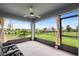 This screened-in patio offers views of the fenced yard, nice landscaping, and a peaceful setting at 2130 Bur Oak Blvd, St Cloud, FL 34771