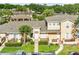 A birds-eye view of the property showing mature trees, multiple units and well maintained green spaces at 3249 Sandy Shore Ln, Kissimmee, FL 34743