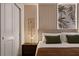 Tasteful bedroom featuring neutral tones, warm lighting, bedside table, and closet at 3715 Lana Ave, Davenport, FL 33897