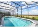 Screened in pool and spa with view of backyard at 3715 Lana Ave, Davenport, FL 33897