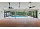 Inviting pool area is perfect for relaxation and features a covered patio at 824 Spring Island Way, Orlando, FL 32828