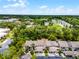 Aerial view of townhomes surrounded by lush greenery, offering community living at 179 Crown Point Cir, Longwood, FL 32779