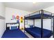 Tastefully decorated bedroom with a bunkbed and twin bed, featuring stylish decor creating a fun atmosphere at 1979 Majorca Dr, Kissimmee, FL 34747