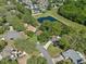 Neighborhood aerial view with a lake, showing proximity to water features at 216 San Fernando Ct, Sanford, FL 32773