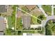 An overhead view of a well-maintained property with lush landscaping, a screened-in patio, and a defined property line at 619 Byron Rd, Winter Park, FL 32792