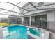 Backyard screened pool and spa offer privacy and relaxation at 7352 Oakmoss Loop, Davenport, FL 33837