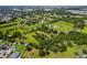 An aerial view features the lush green land and trees with other residences in the distance at 1391 Terry Ln, Kissimmee, FL 34744