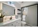 Modern bathroom featuring a frameless glass shower, sleek vanity, and elegant fixtures at 184 Sandlewood Trl # 2, Winter Park, FL 32789