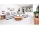 Bright living room featuring a comfortable gray sectional sofa, stylish decor, and an open layout at 25 W 7Th St, Apopka, FL 32703