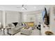 A modern living room with a comfortable gray sectional sofa, stylish decor, and ample natural light at 2627 Maitland Crossing Way # 101, Orlando, FL 32810