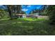 Exterior showcasing large backyard, lawn, fencing and screened-in pool at 2928 Ne 14Th Ave, Ocala, FL 34479
