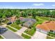 Aerial view of a neighborhood, showcasing well-manicured lawns and mature trees at 3304 Bennington Ct, Winter Park, FL 32792