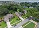 Aerial view of a beautiful home nestled among lush trees and manicured lawns in a quiet neighborhood at 3518 Edlingham Ct, Belle Isle, FL 32812