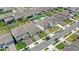 Aerial view of a suburban neighborhood, showcasing well-maintained homes and tree-lined streets at 5641 Oak Knoll Dr, St Cloud, FL 34771