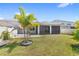 Well-maintained backyard featuring a lush lawn, beautiful landscaping, and a screened-in patio, perfect for relaxation and enjoyment at 5641 Oak Knoll Dr, St Cloud, FL 34771
