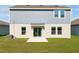 Spacious backyard with a well-maintained lawn, complemented by a sliding glass door that enhances indoor-outdoor living at 700 Trotters Dr, Eagle Lake, FL 33839