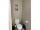 A full-view image of a bathroom's toilet, and simple wall decor and fixtures at 707 Carpenters Way # 50, Lakeland, FL 33809