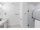 Modern bathroom with a glass shower and sleek fixtures at 1394 Kettledrum Trl, Deltona, FL 32725