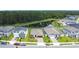 Aerial view of homes and a pond in a beautiful neighborhood at 2836 Sanctuary Dr, Clermont, FL 34714
