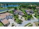Beautiful aerial view of estate home with a circular driveway and well-manicured landscaping in a gated community at 4071 Isabella Cir, Windermere, FL 34786