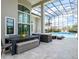 Elegant outdoor patio with dining, includes seating, and integrates seamlessly with the luxury pool area at 4071 Isabella Cir, Windermere, FL 34786
