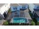 Aerial view of house with pool and screen enclosure at 8930 Zurich Ln, Kissimmee, FL 34747