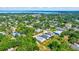 Aerial view of the residential area with views of a lake and a lush canopy of trees at 1115 S Mary St, Eustis, FL 32726