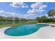 Inviting pool overlooking a serene lake and lush green lawn at 12508 Lake Denise Blvd, Clermont, FL 34711