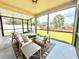 Screened-in lanai with stylish seating, offering views of the backyard at 16334 Saint Augustine St, Clermont, FL 34714