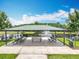Community picnic pavilion with tables, benches, and beautiful views of the lake and fountain at 16724 Cedar Crest Dr, Orlando, FL 32828