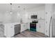 Modern kitchen featuring stainless steel appliances and sleek white cabinets with dark hardware at 17434 Sw 36Th Avenue Rd, Ocala, FL 34473
