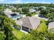 Aerial view of the house showcasing the backyard, screened lanai, and surrounding lush greenery at 2026 Winding Oaks Dr, Orlando, FL 32825