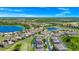 A beautiful aerial view showcasing the homes, pond, and landscaping at 2209 Crofton Ave, Davenport, FL 33837