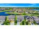 Scenic aerial view featuring well-manicured lawns and numerous residences surrounding a large pond at 2209 Crofton Ave, Davenport, FL 33837