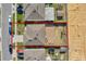 An aerial view of the home within a red boundary line from above showing the property lines at 269 Ludisia Loop, Davenport, FL 33837