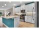 Modern kitchen with white cabinets, stainless steel appliances, and granite countertops at 2936 Econ Landing Blvd, Orlando, FL 32825
