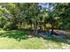 Backyard with a swing set and slide at 140 Deer Lake Cir, Ormond Beach, FL 32174