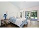 Bedroom features hardwood floors and sliding glass doors leading to the backyard deck at 183 Parsons Rd, Longwood, FL 32779