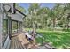 Exterior view from deck to a well-maintained green lawn at 183 Parsons Rd, Longwood, FL 32779