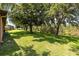 Beautiful backyard with mature trees, grassy area, and lush landscaping at 24720 Calusa Blvd, Eustis, FL 32736