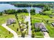 Aerial view of luxury homes in a lakeside community featuring mature trees and green spaces at 3630 Trimaran Dr, Orlando, FL 32820